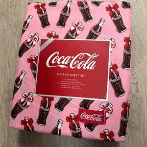 Coca-Cola Pink Full Sheet Set with Iconic Bottle Design